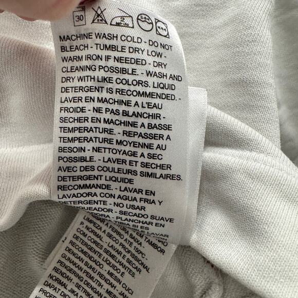 Levi's Cropped Sweatshirt Womens Small Off White Red Center Hit Pullover - Picture 7 of 8